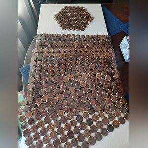 Coconut Shell Rectangle Placemats-set Of 6 With Table Center Mat